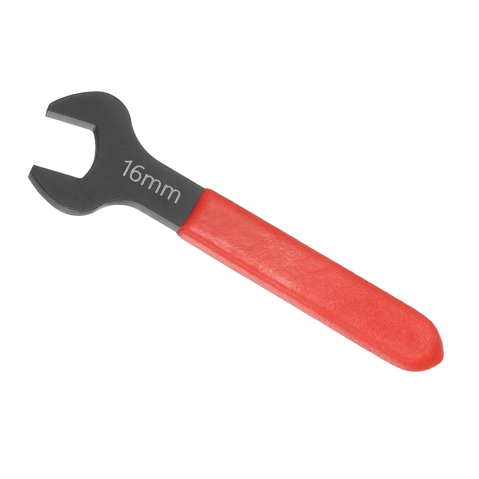 Awclub 16mm Open End Wrench, 15 Degree Offset Thin U-Shaped Spanner with Red Shank, Black Finish for Automotive Repair & Furniture Assembly