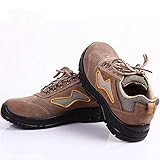 XLYAN Arbeitsversicherungsschuhe Schlagfeste Pannensichere Sicherheitsschuhe Atmungsaktive Freizeitschutzschuhe Leicht Atmungsaktiv,驼色-41