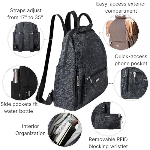 Baggallini Women's All Day Backpack, Midnight Blossom, One Size…3