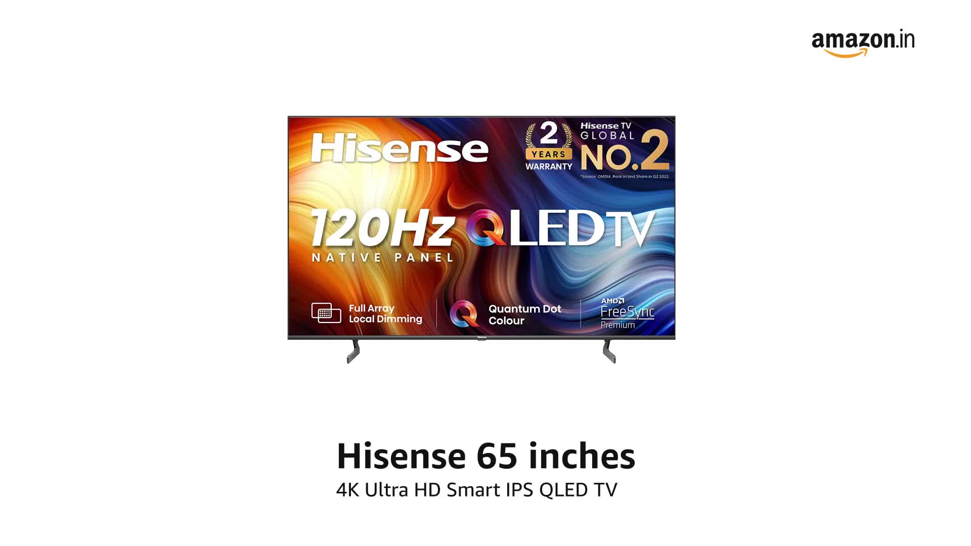 Hisense 164 cm (65 inches) 4K Ultra HD Smart IPS QLED TV 65U7H