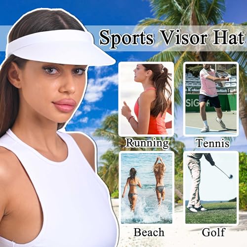 Image of Sun Visor Hats Women Wide Brim Adjustable Clip On Visors Beach Men Hat