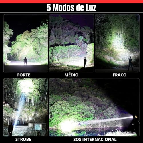Lanterna Tática Militar Sabre de Luz Potente, alcance de até 3km! Ideal para aventuras, segurança e