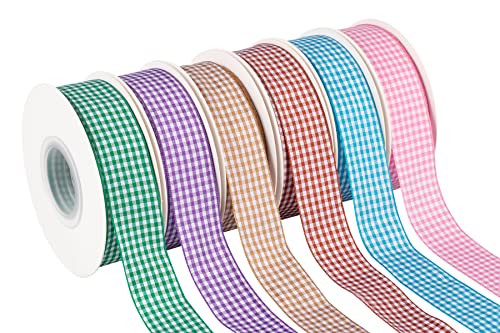 AVANAVA Gingham Ribbon 25mm Plaid Polyester Check Woven Ribbon for Crafts Gifting and Wedding (22 Meters-Roll, Turquoise) - Image 4