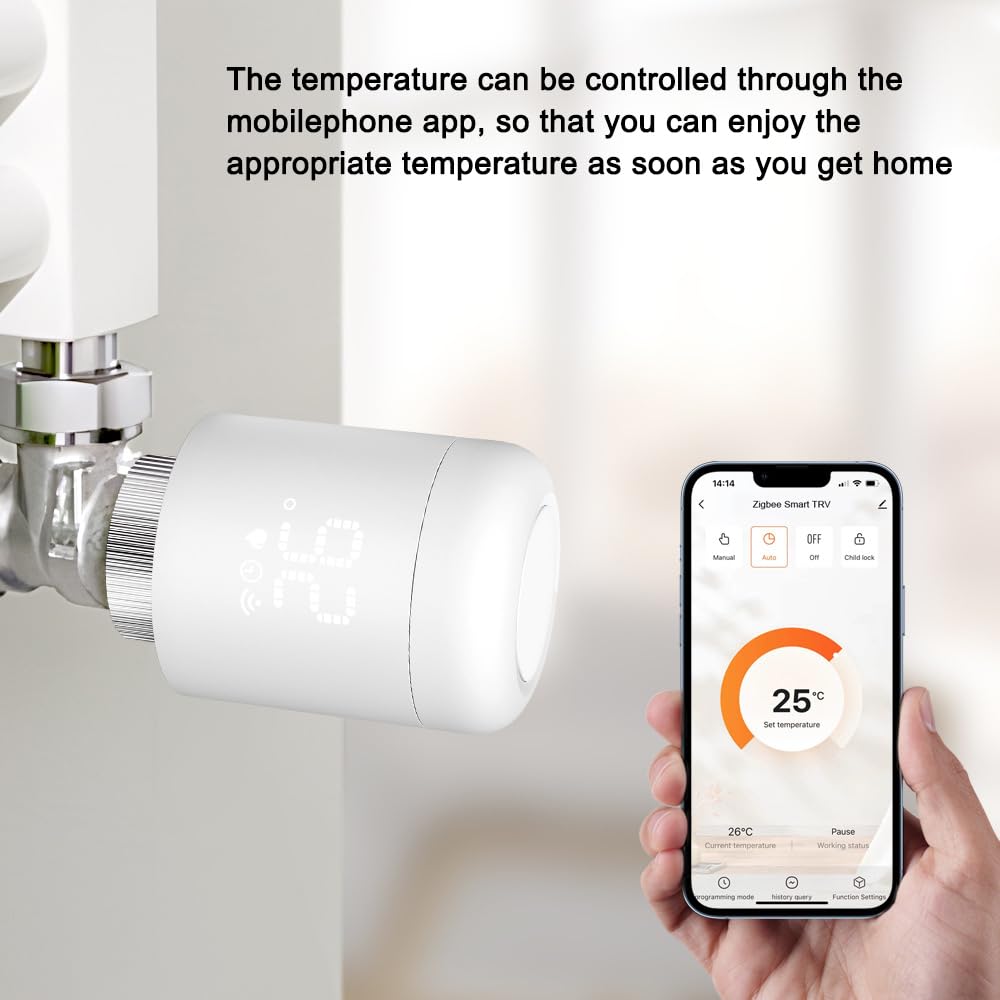 Irfora Tuya Zigbee Termostatyczne zawory grzejnikowe, inteligentne bezprzewodowe sterowanie aplikacją na telefon komórkowy, termostat ogrzewania domu, regulator temperatury, termostat grzejnikowy,