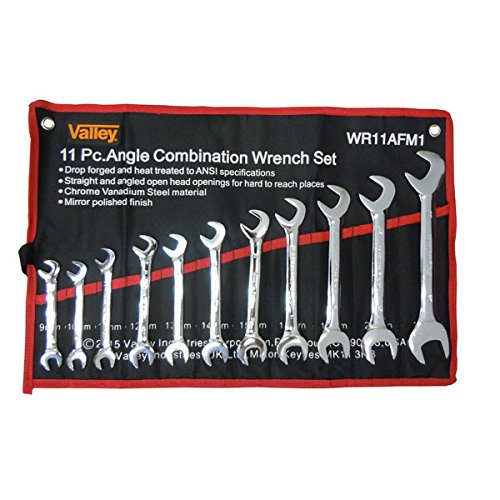 Shop-Tek / Valley 11-Piece Angle Wrench Set, CR-V, 3/8