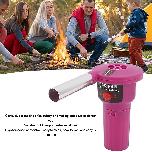 Fockety Tragbares BBQ-Gebläse, batteriebetriebenes Feueranlasser-Werkzeug für Outdoor-Camping-Picknick-Grill, kleines tragbares Feuer-Holzofen-Gebläse, Funkenreduzierung