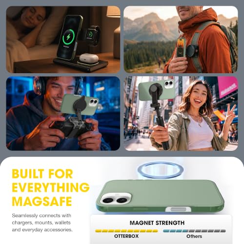Image of OtterBox iPhone 16 Plus - Symmetry Series Slim MagSafe Case - Sagebrush | 3X Military Drop Protection - Slim - Shockproof - Pocket-Friendly - Raised Edges - Anchor Points - Non-Retail Packaging
