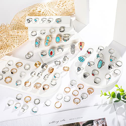 105 Pcs Vintage Silver Knuckle Rings Set Stackable Joint Finger Turquoise Rings For Women Boho Crystal Rings Carved Flowers Gold Ring With Storage Bag For Gift #TOP4