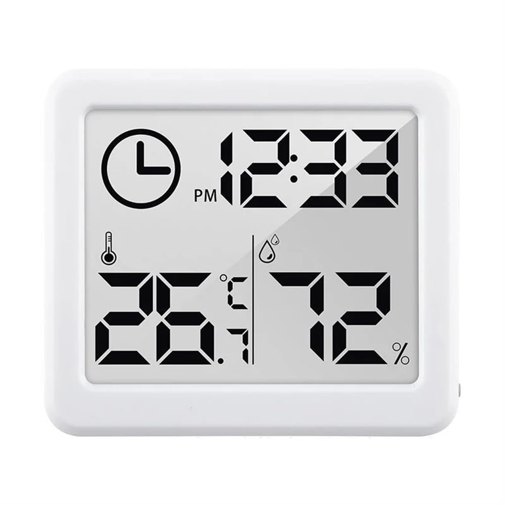 1/3/5/10 szt. Termometr wielofunkcyjny higrometr automatyczny elektroniczny zegarek do monitorowania wilgotności 3,2 cala duży ekran termometr (biały, 10 sztuk)