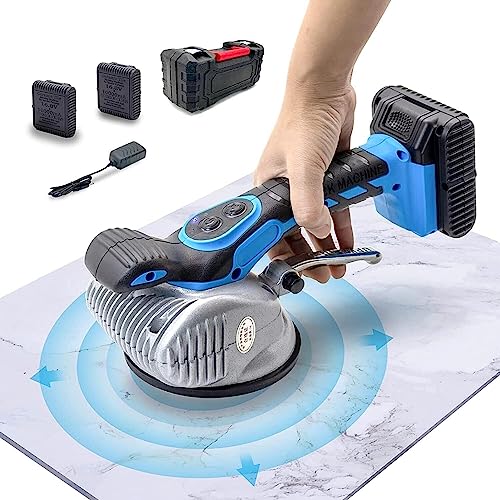 Vibratore per Piastrelle a Batteria Livellatrice Piastrellatrice Ventosa per Piastrelle con due Batterie da 16.8V 2Ah 6 Livelli di Vibrazione con ventosa da 120mm per Piastrelle Pavimenti