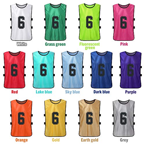 Andoer 6 PCS Pinnies de basquete infantil Camisas de basquete de secagem rápida Juventude Esportes S