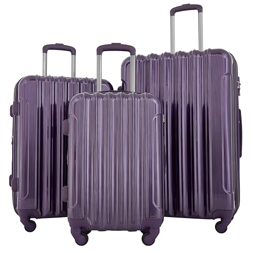 Travelers Club Seraphina Luggage, Purple, 3 Piece Set
