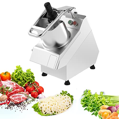 Image of GFAZXDS Commercial Multifunctional Automatic Vegetable Cutter, 550W Potato Onion Slicer Comes with 6 Cutter Heads, 250kg/h Electric Fruit and Vegetable Cutter Maker for Canteen, Restaurant, 20240326