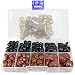 Bestartstore 130pcs 8/9/10/15/16mm Black and Brown Plastic Safety Nose D-Shape Craft Nose DIY Nose with Washers for Teddy Bear Doll Plush Animal Puppet Crafts