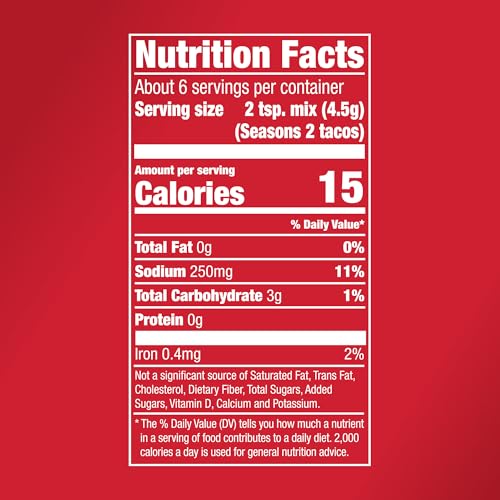 Image of McCormick Taco Seasoning Mix, 30% Less Sodium, No MSG Added, No Artificial Flavors, For Tacos, Nachos, Fajitas and More, 1 oz