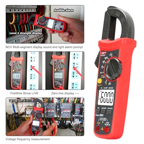 UNI-T UT202F Digital Clamp Meter 6000 Counts Auto Range True RMS Backlight NCV Multimeter, Red - Image 3