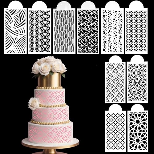 Lista de Plantillas para repostería - los preferidos. 39 Plantillas para pasteles para crema de mantequilla, 10 plantillas florales de malla para pasteles, suministros de decoración de pasteles, plantillas reutilizables para hornear...