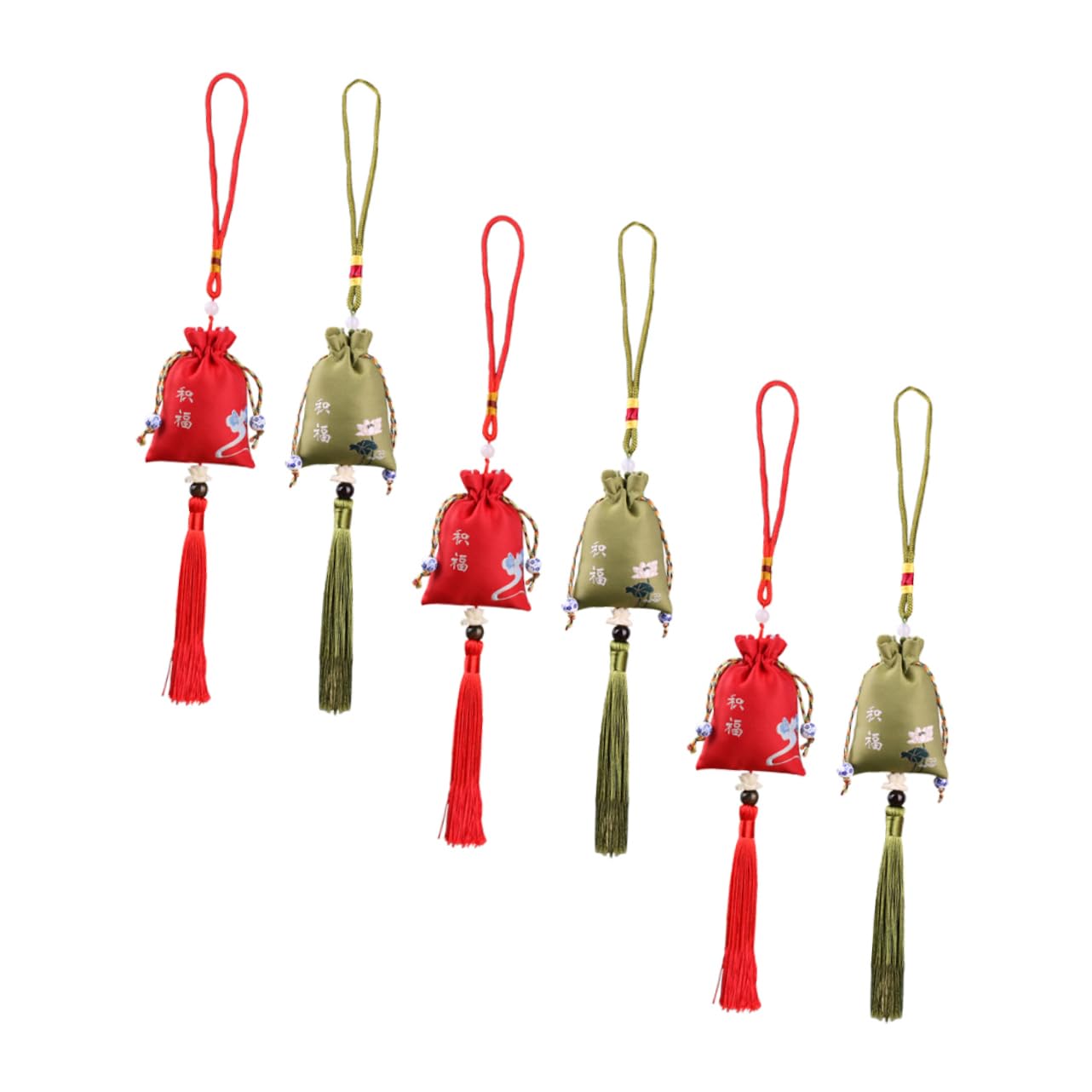 Cabilock 6pcs Embroidered Tassel Sachet Pendant Lightweight Fragrant Pouch for Car Hanging Home Decor for Atmosphere Enhancement and Versatile Use