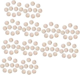 STOBOK 3 Juegos De Cuentas Artesanales Únicas De Madera Natural Redonda De 12 Mm Color Amarillo Claro Para Decoración De Joyas 300 Unidades.