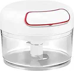 Mini Processador Manual de Alimentos Portátil – Pica Alho, Cebola e Temperos com Facilidade | 2 Lâminas Inox, Prático e Compacto para Cozinha