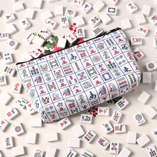 Bolsa para fichas American Mahjong abierta blanca 13x7 pulg miniatura 6