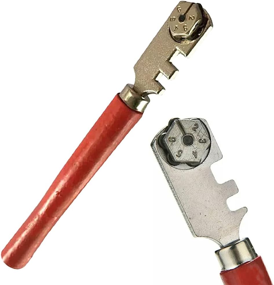 Multifunctional Portable 6 Wheel Glass Cutter Round Flat Cutting Tool Glass Craft Cutting Tool Cutting Glass Tile
