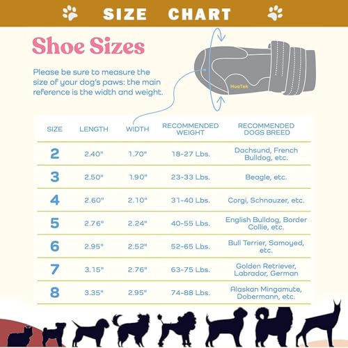 HuaTek Hundestiefel, wasserdichte Hundestiefel,Regenstiefel,Hundeschuhe für mittelgroße bis große Hunde mit Zwei reflektierenden Befestigungsbändern und robuster Rutschfester Sohle(schwarz, 4 Stück)