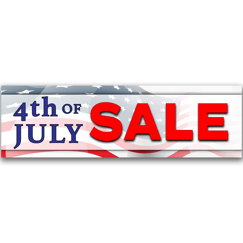 4th of July Sale Vinyl Banner 10 Feet Wide by 3 Feet Tall