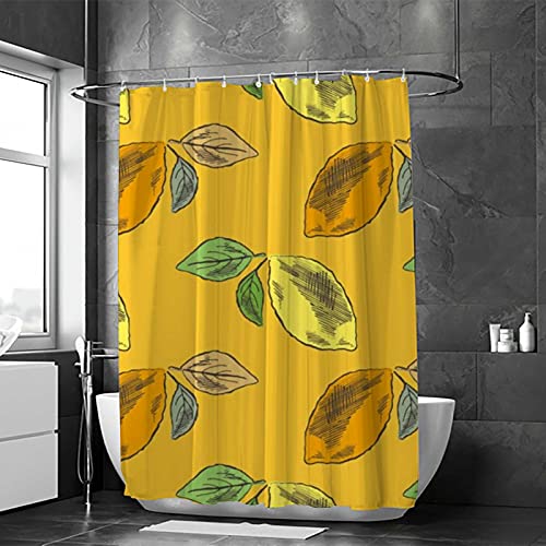 Rideau de douche de qualité supérieure en polyester jaune citron durable CHEHONG - 3