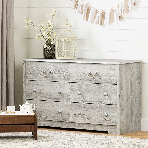 South Shore Aviron 6-Drawer Double Dresser-Seaside Pine #TOP1