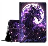 Case for iPad A16 11th Gen 11 Inch (2025), 10th Gen 10.9 Inch (2022) Model A3354, A3355, A3356, A2696, A2757, A2777 ,Slim Fit Standing Cover with Auto Sleep/Wake,Purple Dragon Moon