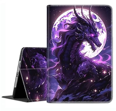 Case for iPad A16 11th Gen 11 Inch (2025), 10th Gen 10.9 Inch (2022) Model A3354, A3355, A3356, A2696, A2757, A2777 ,Slim Fit Standing Cover with Auto Sleep/Wake,Purple Dragon Moon