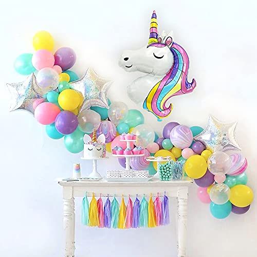 Unicorn Balloons Birthday Decorations For Girls- Bouquet Of Foil Unicorn Balloon For Unicorn Baby Shower Decorations, Rainbow Unicorn Party Supplies #TOP2