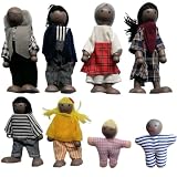 Gcroet Dollhouse People 8 Familles Familles Poupées en Bois Posage Cute Doll...