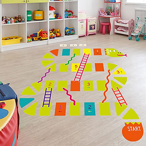 Image of HUANLE Kids DIY Lattice Floor Sticker Hopscotch Footprint Room Decor Number Brain Games Sticker Digital Pathway Art Floor Tile Decals Puzzle Games Party Social Decor for Baby Room Classroom Nursery