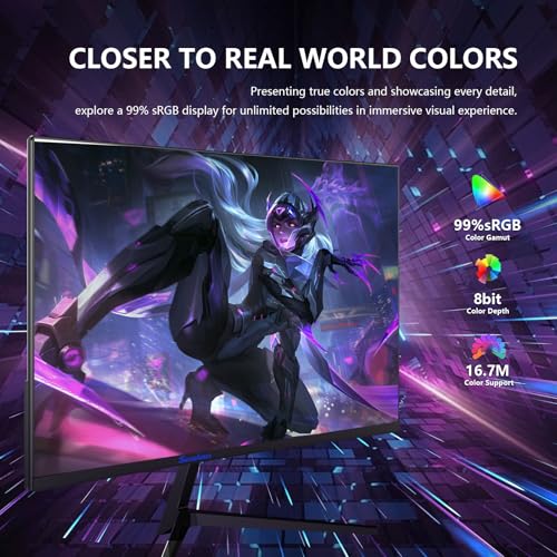 Image of Sealan 24 Inch Curved Gaming Monitor, 100HZ MPRT 3ms, FHD 1080P Computer Monitor FreeSync 99% sRGB HDR, for Home Office Gaming Visual Experience for Work, Gaming