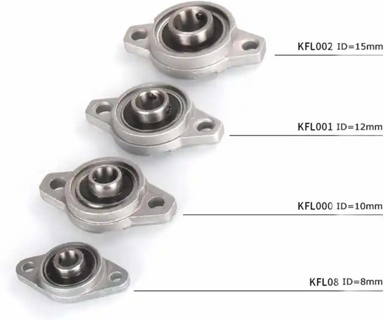 1pcs Diameter 8mm to 30mm Bore Ball Bearing Pillow Block Mounted Support KFL08 KFL000 KFL001 KP08 KP000 KP001 KP002(Kfl004 20mm)