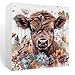 Krollma Highland Cow Bathroom Decor, Western Highland Cow Wooden Box Sign Decoration, Baby HighlandCow Nursery Decor Gifts, Western Rustic for Home Office Bathroom Shelf Decoration