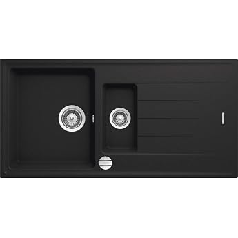 Victory S1000 Granite Kitchen Sink 100 x 50 cm Built-In Sink from 60 Cabinets Includes Rotating Centre, Made in Germany