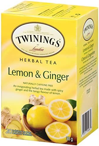 Twinings Herbal Lemon and Ginger Individually Wrapped Teabags, Naturally Caffeine-Free, 20 Count (Pack of 6), Enjoy Hot or Iced - 5
