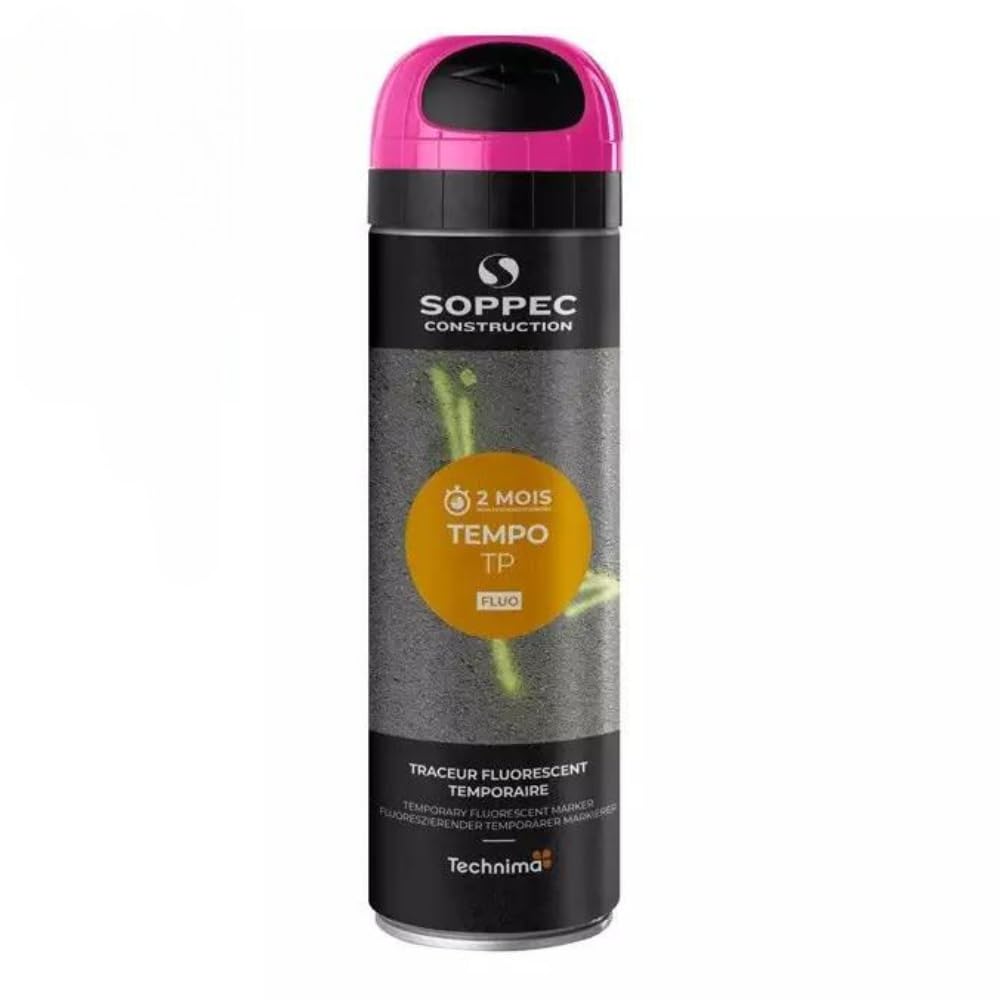 Soppec Pink Tempo Tp Temporary Short Term Marking Survey Spray Paint 500Ml
