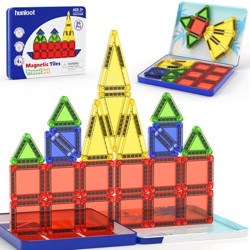 Image of Mini Magnetic Tiles Travel Set: Holds 5+ Blocks, Strong Magnets for Car