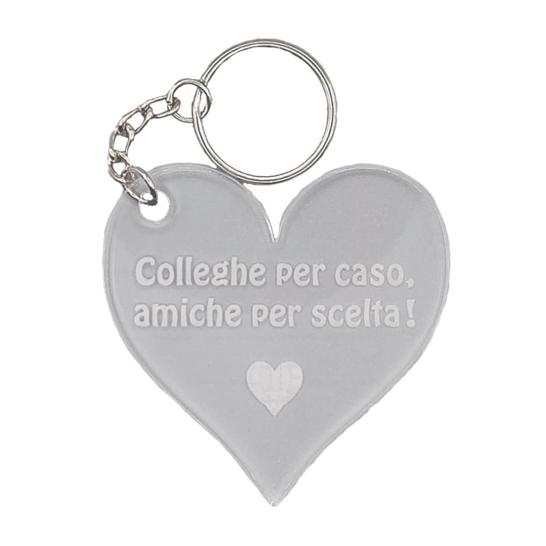 NM Idee Regalo colleghe lavoro Portachiavi cuore in plexiglass trasparente Idea Regalo per colleghe amiche Idee regalo amica e collega donna