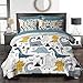 BlessLiving Dinosaur Comforter Bed in A Bag 8 Pieces Kids Boys Dino Full Size Comforter Sets - 1 Comforter, 2 Pillow Shams, 1 Flat Sheet, 1 Fitted Sheet, 1 Cushion Cover, 2 Pillowcases