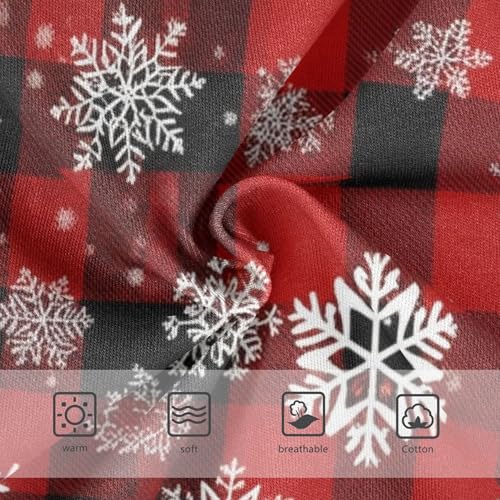 Snowflakes Red Black Checkered Cute Panties Girl Girls Underwear Toddlers Cotton Stylish Undies Kids Briefs 2t3