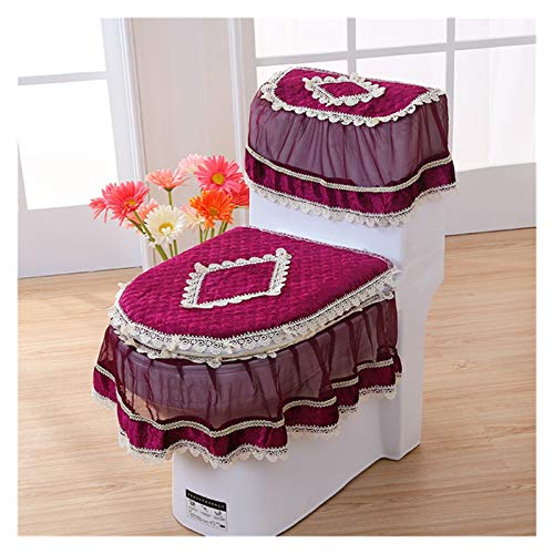 Toile Sitzauflagen Lace Sitz WC U-förmig Spitze 3-teiliges Set Toilettensitzabdeckung U-förmige Overcoat Wohnkultur… – Bild 3