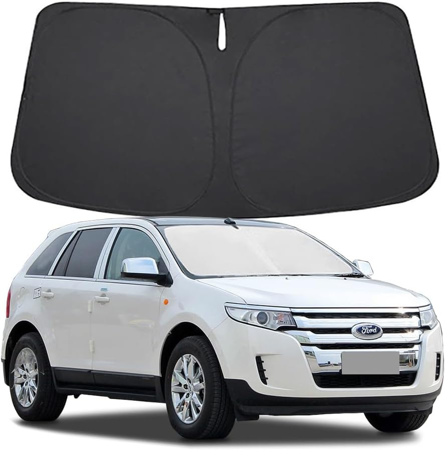 Windshield Sun Shade for Ford Edge 2007 2008 2009 2010 2011 2012 2013 2014, Front Window Shade Sun Visor Protector for Ford Edge Accessories Foldable Sunshade Blocks UV Rays Keeps Your Car Cooler