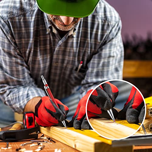 2 Pcs Welder Pencil With 12 Pcs 2.0 Mm Round Silver Refills Metal Marker Mechanical Pencils With Built In Sharpener For Construction Workers, Metal Work, Welders (Blue, Red, Silver) #TOP4