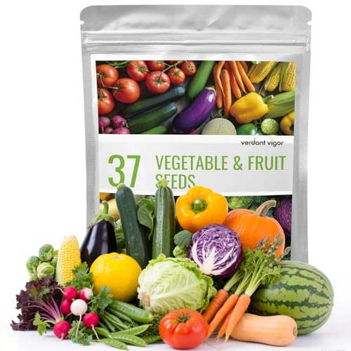 37 Varieties Vegetable Seeds Kit, 20,000+ Non-GMO USA Sourced Heirloom Seeds for All Seasons Planting, Easy for Indoor Outdoor Gardening