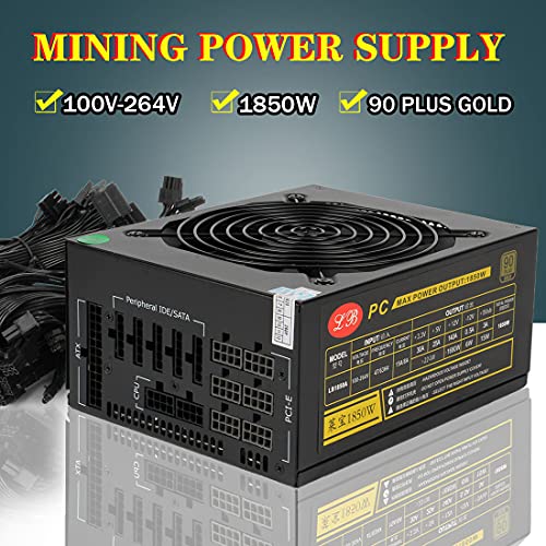 BONSBOR Modular Mining Power Supply 1850W PSU 100-264V for 8 GPU ETH Rig Ethereum Miner